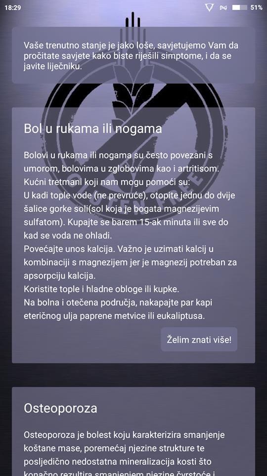 prikazuje sve moguće izlaze aplikacije za različite ulaze.