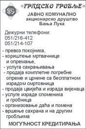 A-3 UP Tu`nim srcem javqamo rodbini i prijateqima da je dana 12.6.2017. godine u 89. godini `ivota preminula na{a draga ALEKSANDRA - SA[E TE[ANOVI]A 14.6.2007-14.6.2017. Voqe}e ga i `aliti za wim wegova baka Sojka.