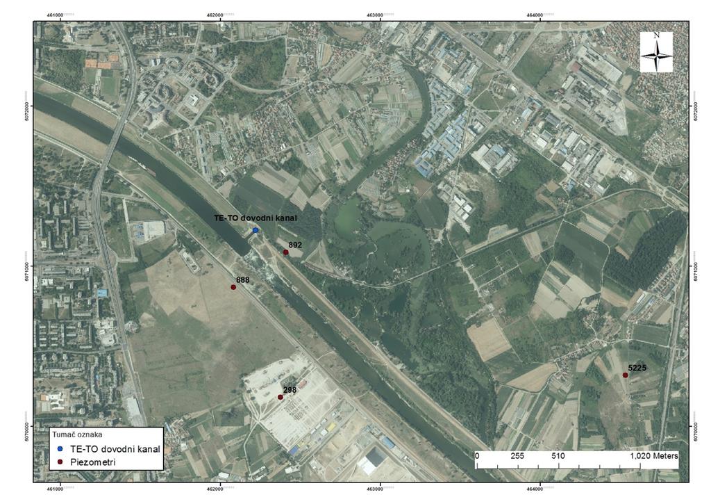 4. MJERNE POSTAJE I KORIŠTENI PODACI Visina vodostaja rijeke Save mjerena je na postaji TE TO dovodni kanal oznake 2092, koja se nalazi uzvodno od pragova. Korišteni su podaci iz razdoblja od 1994.