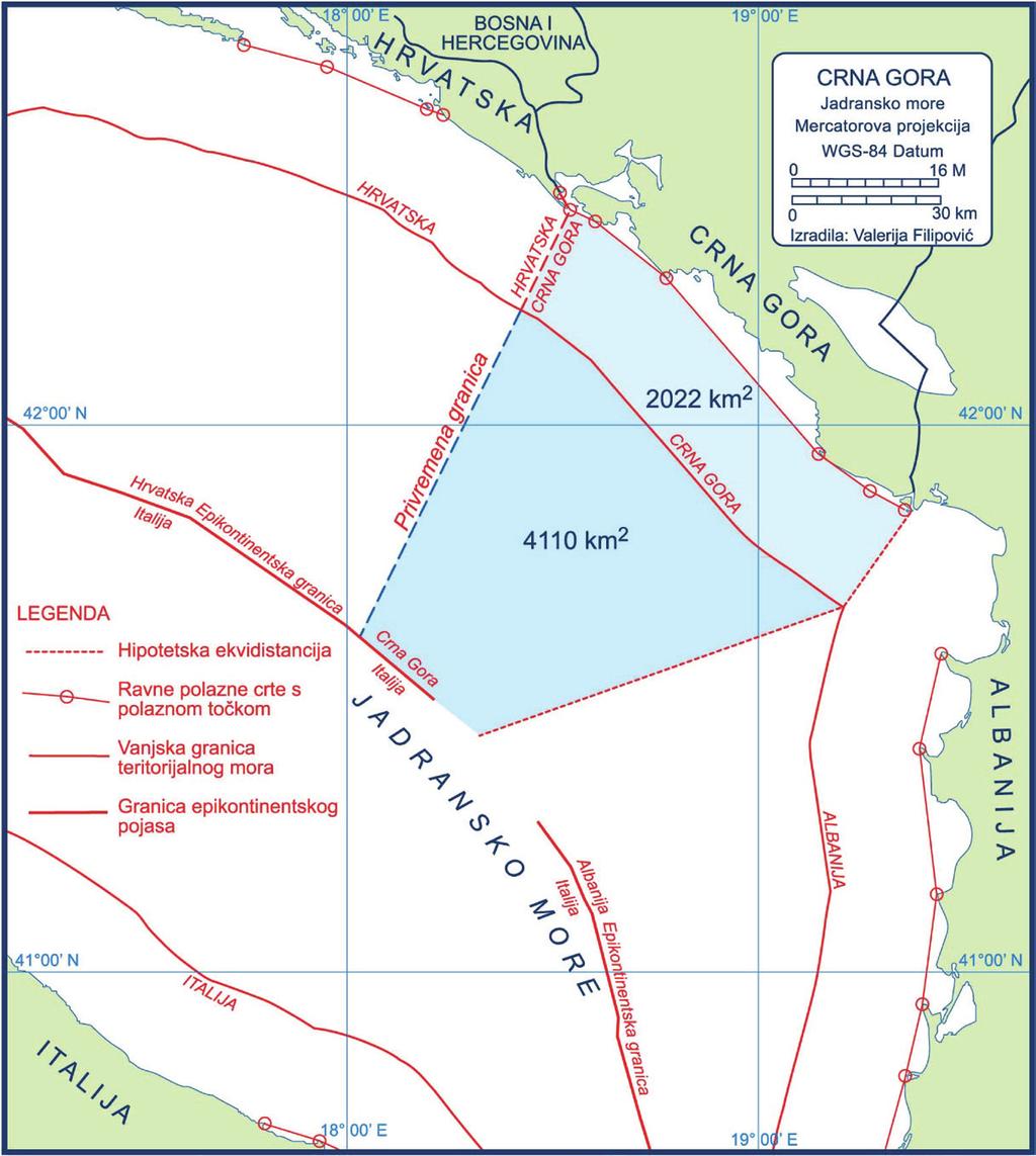 3.3. Crna Gora Jedina konačno definirana granica podmorskih prostora Crne Gore naslijeđena je crta razgraničenja epikontinetskog pojasa s Italijom, utvrđena Sporazumom između bivše Jugoslavije i