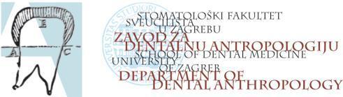 Logotip Zavoda za dentalnu antropologiju dizajniran 1996. godine.