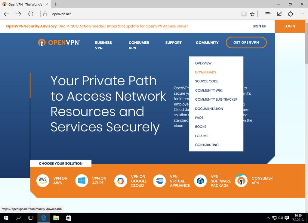 2 Instalacija alata OpenVPN GUI OpenVPN GUI je klijent za uspostavu VPN veze korisnikovog računala i nekog VPN poslužitelja.