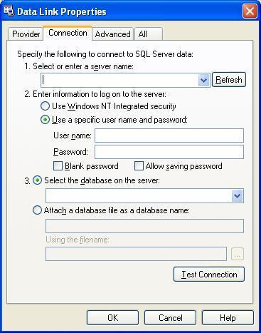 7. Upravljanje Sustavom Pod opcijom Provider odaberite Microsoft OlE DB Provider for SQl Server te pritisnite [Next] ili [Connection] da pristupite sljedećem zaslonu.