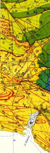 fliškog sedimentacijskog bazena, vjerojatno turbiditnim tokovima niz strme padine dna (Marinčić et al., 1976).