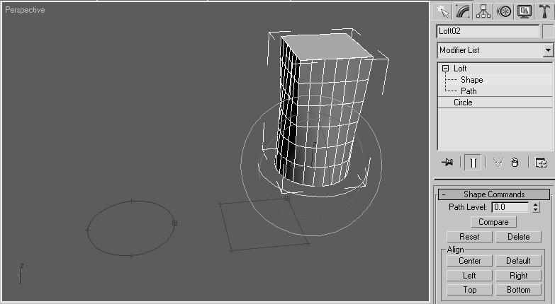 26 3ds max 6 kroz primere Ako a ivou podobjekata Shape izmeite izvuåei oblik rotiraçem kruga a putaçi za 45 stepei oko lokale Z ose, moæete ukloiti uvrtaçe (slika 2.17). Slika 2.