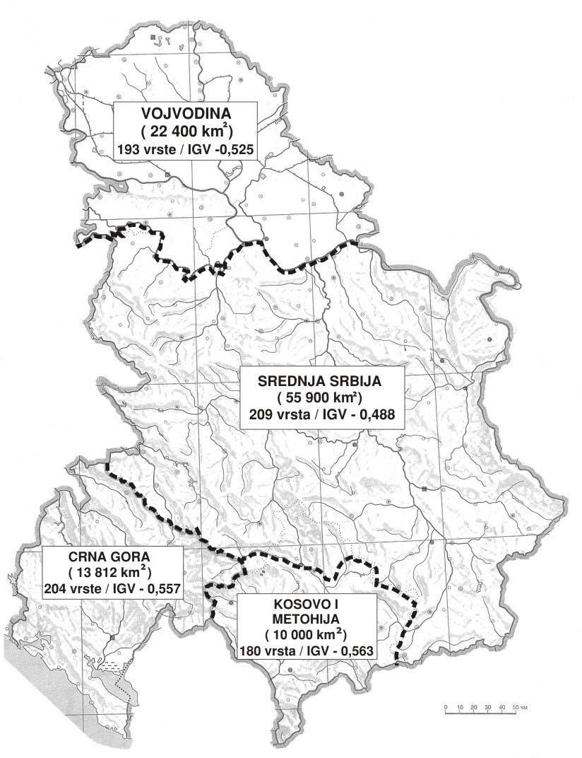 Faunistika studije 47 MATERIJAL I METODE Iako se projekat BiEII radi u odnosu na pojedine države Evrope, BLI je je prihvatio naš predlog da procene gnezdilišnih populacija i trendova za sve vrste