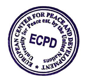 Certifikat Škole Polaznici Škole dobijaju međunarodno validan Certifikat Evropskog centra za mir i razvoj Univerziteta za mir Ujedinjenih nacija, Certifikat European Board for Accreditation in