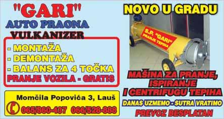 srijeda, 6. januar 2016. 11 staklo 15 tabli 25h185, tel. 051/439-935, 065/265-314 Prodajem komplet ram sa ~etiri prozora za zatvarawe balkona, sve je od `eqeza i potpuno o~uvano, Borik, tel.