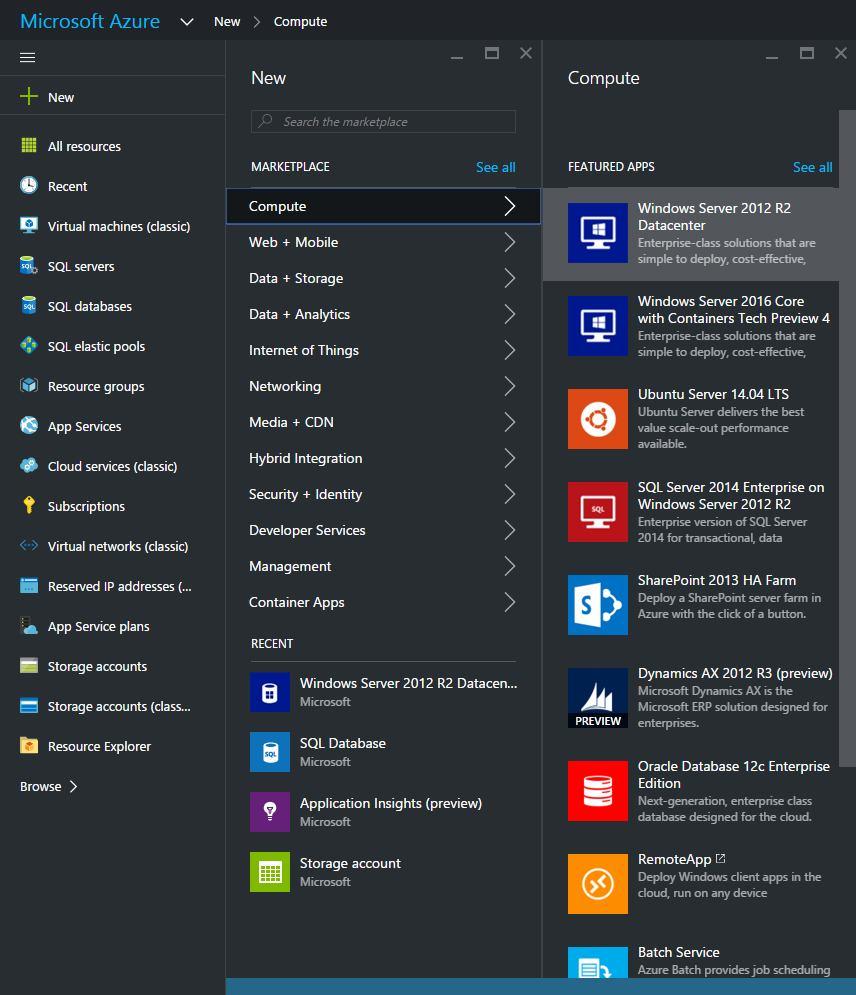 Пример Microsoft Azure Пример Microsoft Azure прављење нове