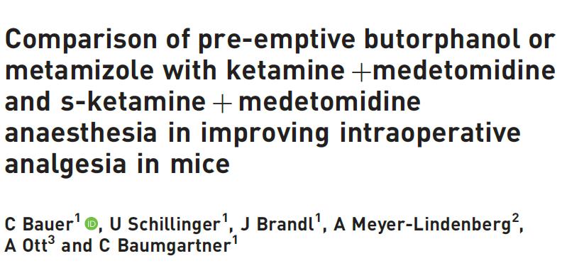 Anestezija medetomidin/ketamin u miševa + butorfanol ili metamizol I