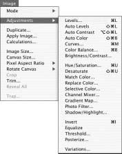 14 Lekcija 1 SLIKA 1.10 Podmeni Adjustments. SLIKA 1.11 Meni Layer. Meni Layer otvara okvire za dijalog za izradu novih slojeva.