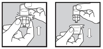 Pripremite štrcaljku tako da djelomično otvorite pakiranje s kraja koji je najbliži bijelom klipu štrcaljke.