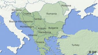 Slika 2. Karta regije Jugoistočna Europa, preuzeto s www.dw.