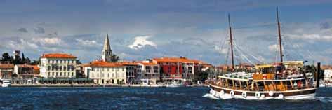 TURISTIČKE INFORMACIJE Grad Poreč smješten je na zapadnoj obali Istre, između ušća rijeke Mirne na sjeveru i Limskog kanala na jugu, blage klime, razvedene obale s mnoštvom otočića i poluotoka