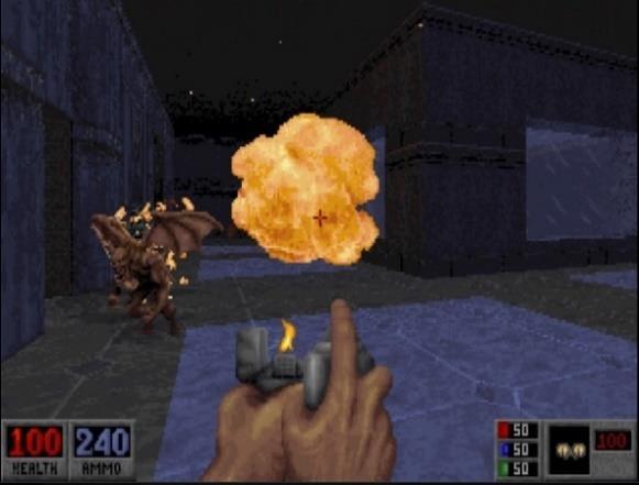 Slika 1 Blood igra iz 1997. (lijevo) (1); iz vlastite arhive: Destiny 2 igra u 2019.