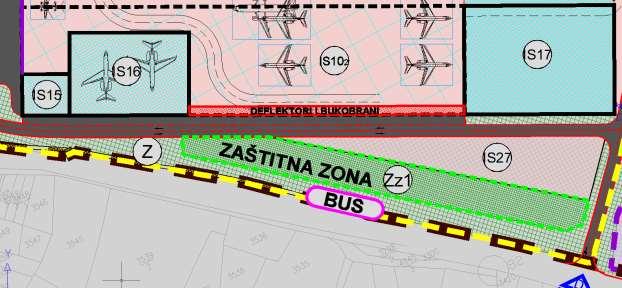 Propisat će se obveza izgradnje zaštitne zone (Zz1) istovremeno sa izgradnjom južnog dijela istočne stajanke.