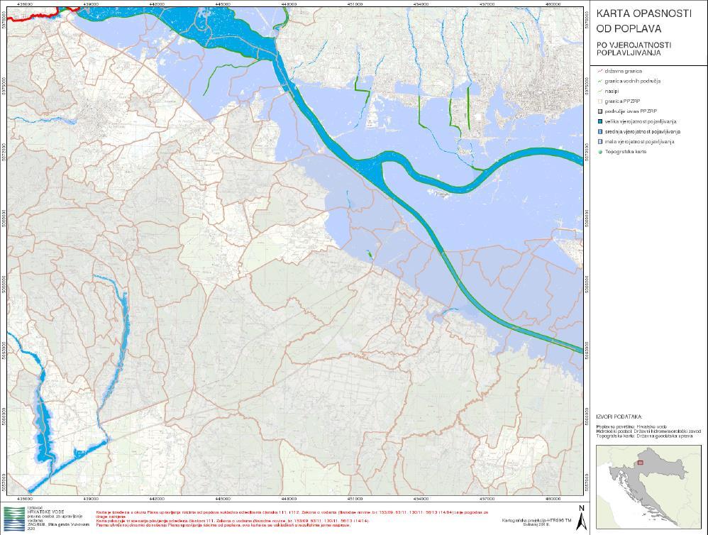 Karta opasnosti od poplava po vjerojatnosti pojavljivanja (Plan