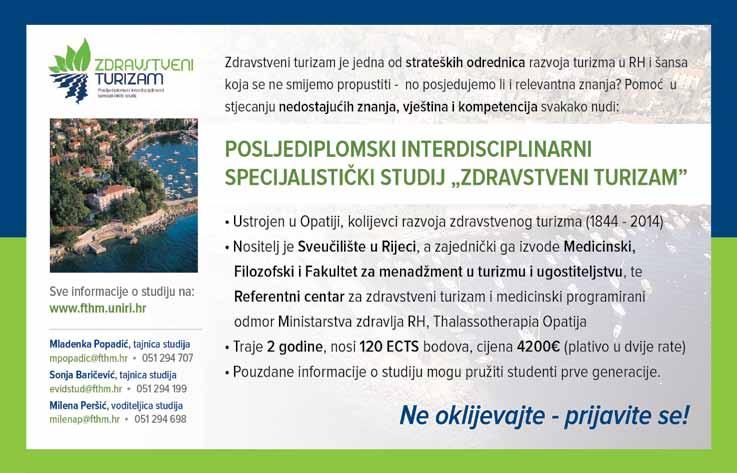 Zdravstveni turizam Zdravstveni turizam Sinergija znanja kao temelj razvoja zdravstvenog turizma Razvoj zdravstvenog turizma u Hrvatskoj treba temeljiti na raspoloživoj resursnoj osnovi i povijesnom