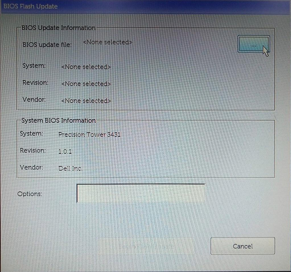 4. Izaberite BIOS izvršnu datoteku i pritisnite OK.