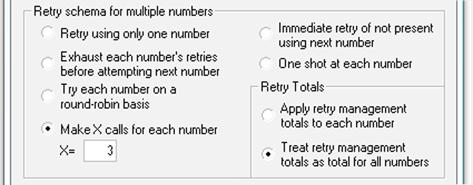 Sheme ponovnog pozivanja Prilagodljiv skup shema ponovnog pozivanja takođe ima mogućnost podešavanja redosleda pozivanja i ograničenja u broju ponovnih pokušaja po pojedinačnom broju u okviru zapisa
