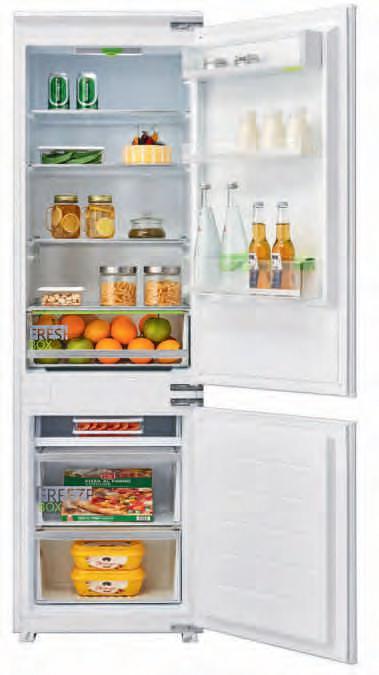 Kombinirani ugradbeni hladnjaci Statički Klizna montaža vrata Mehaničko upravljanje Fresh Box ladica za voće i povrće Kombinirani hladnjak HD-358RN.BI Premium 269 77 192 3.