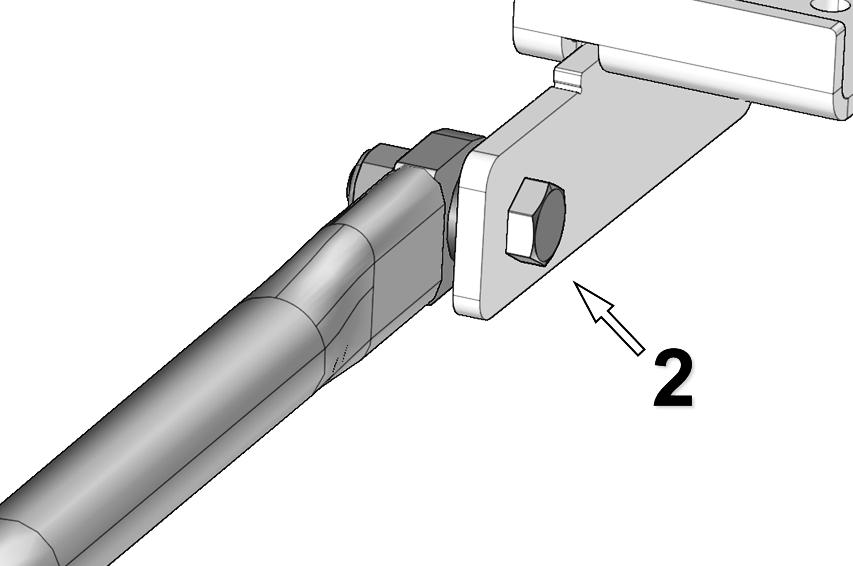 trailing arm suspension Stabilizing arm (1) must be attached to track system and to