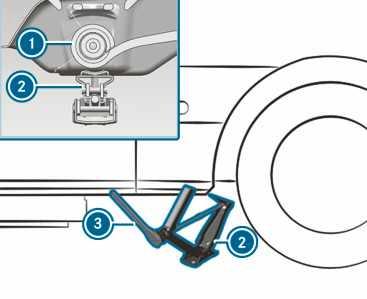 # Ručni kotač okrećite dok tanjur dizalice za vozilo čvrsto ne nalegne na mjesto za podizanje vozila dizalicom 1.
