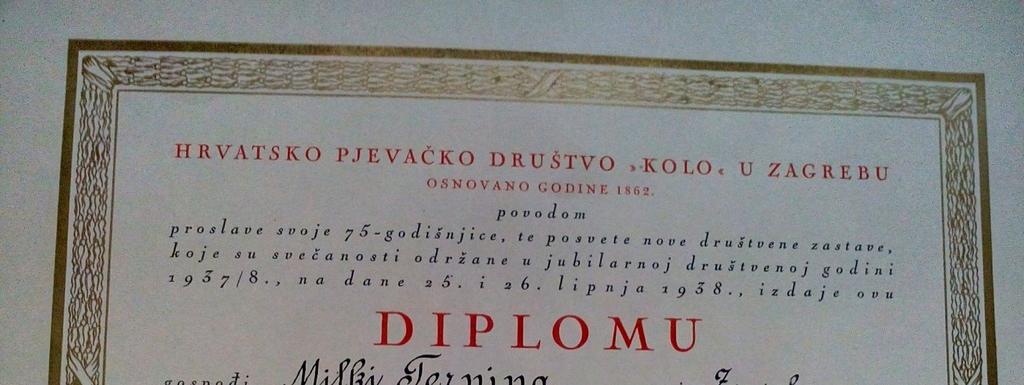 Slika 24: Diploma Milki