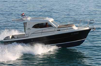 hr KARVEL Karvel is a new boat builder that has entered the market with the Camaro 800, a semidisplacement inboard cabin cruiser.