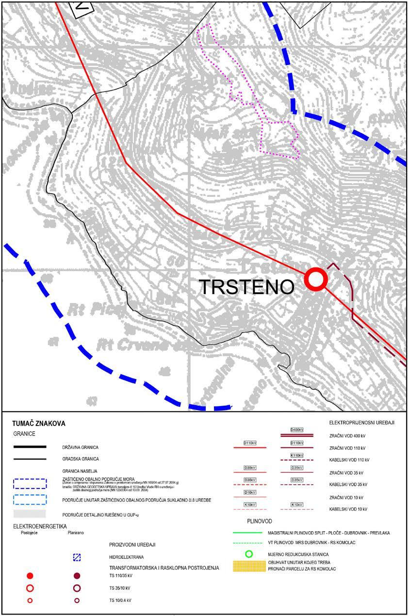 Grafički prikaz 12.: Obuhvat DPU-a turističke zone ''Trsteno Veliki stol'' na karti 2.3.