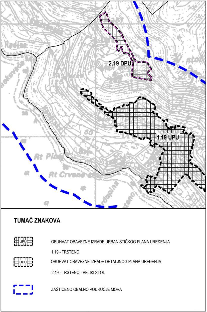 Grafički prikaz 20.: Obuhvat DPU-a turističke zone ''Trsteno Veliki stol'' na karti 3.6.