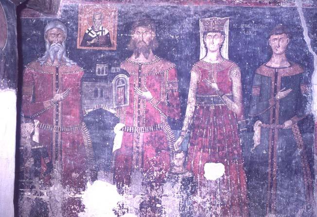 Psača, Sv Nikola, južni zid, portreti ktitora