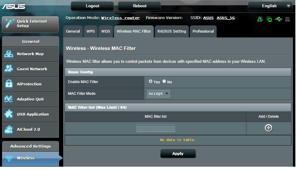 4.1.4 Filtriranje MAC adresa u bežičnoj mreži Filtriranje MAC adresa u bežičnoj mreži pruža kontrolu nad paketima koji se prenose na određenu MAC (Media Access Control kontrola pristupa medijumu)