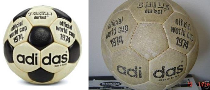 Slika 9. Adidas Telstar i Adidas Chile [4] 1978. SP Argentina Adidas Tango 1978. dogodila se revolucija u dizajniranju nogometnih lopti kada je predstavljen Adidas Tango.