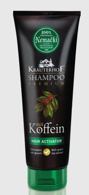 čaja. Krauterhof šampon kofein - double effect 250ml Delotvoran je u borbi protiv