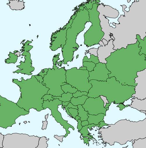 u Europi Izvor: Fauna europaea https://fauna-eu.org - pristup: 25.05.2019.