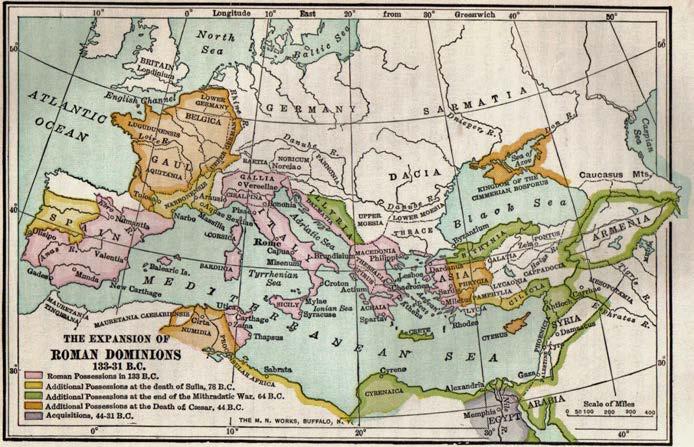 Širenje teritorija pod vlašću Rima u II i