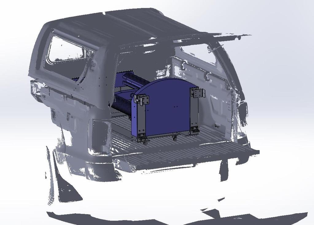 Slika 16. Kidalica u teretnom prostoru Iz mjerenja duljine je potvrđeno da kidalica s okvirom može biti u teretnom prostoru vozila.