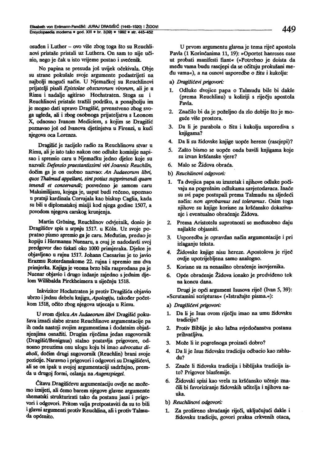 Bisabeth von Erdmann-Pand!IC: JURAJ DRAGISIC (144&-1520) t l!dovi Encyclopaedia modema god. XIII br. 3(39) 1992 str.
