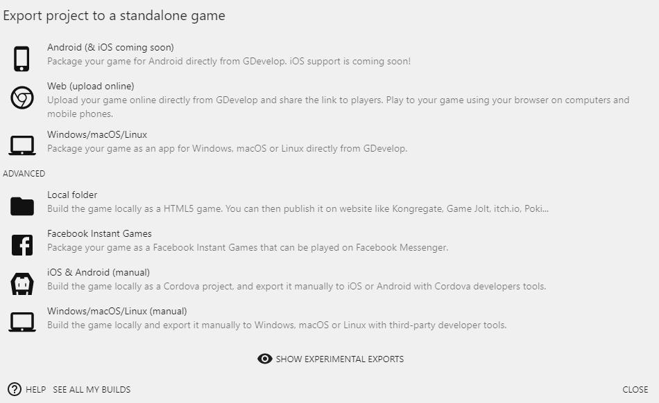 Igra se kreira putem GDevelop online usluge koja šalje link pomoću kojeg se igra može instalirati na Android uređaju.
