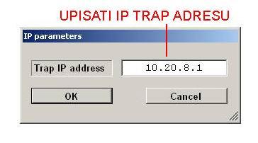 Podešavanje IP trap adrese Ispod IP trap address kliknuti na Set.