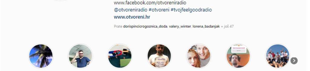Slika 14. Naslovna stranica Otvorenog radija na Instagramu Izvor: Instagram Otvoreni radio, https://www.instagram.com/otvoreniradio/?hl=hr (pristupljeno 25. srpnja 2018.