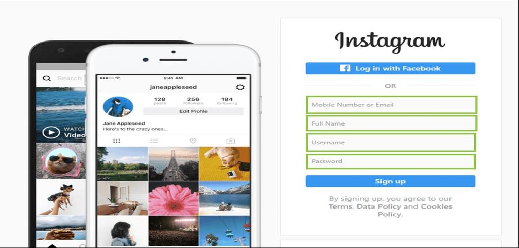 Slika 4. Primjer Instagram profila, izgled aplikacije u desktop verziji Izvor: https://howtosignin.