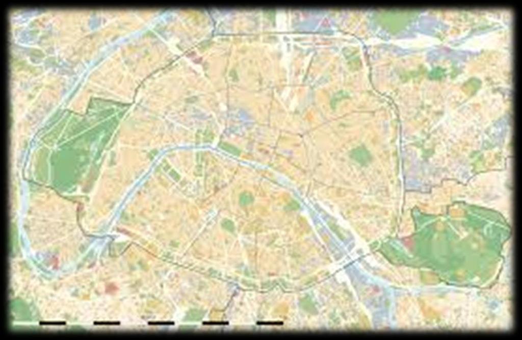 Paris Gradsko podrucje Pariza obuhvata povrsinu od 105.4 km 2. Sire gradsko podrucje se prostire na povrsini od 14.518 km 2. Prosjecna nadmorska visina iznosi 65 m.