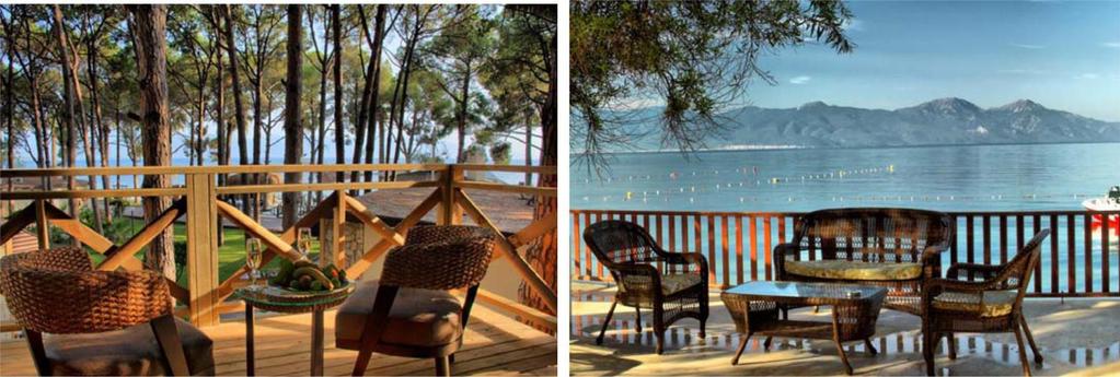 Hotel ima privatnu šljunkovitu plažu dugu 240m sa ležaljkama, suncobranima i peškirima uključenim u cijenu, 2 restorana s pogledom na more, nekoliko barova, tursko kupatilo, saunu, sportske terene,