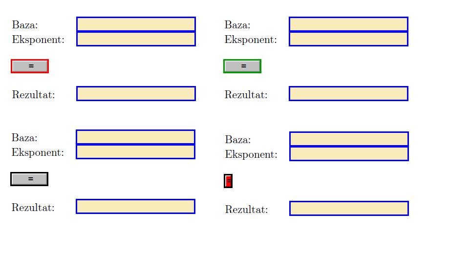 POGLAVLJE 1. PDF KALKULATOR 4 Na sljedećoj slici su prikazane 4 različite tipke za znak jednakosti.