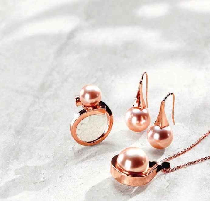 Rose Pearl prsten Materijal: bronza, staklo i prevlaka ružičastog zlata.
