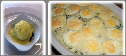 Pečena jaja (Oeufs Mornay) Pečena jaja se mogu služiti kao lagana večera uz hleb i salatu.