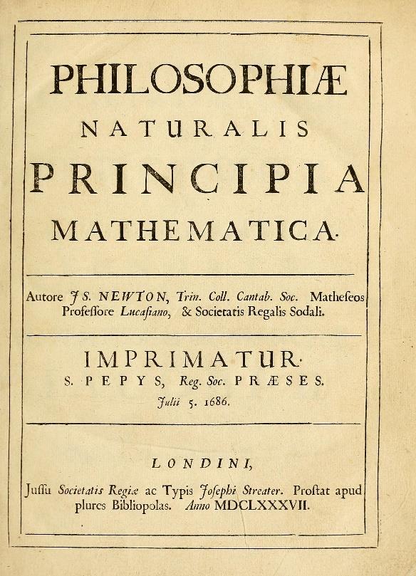 mehanike. [4]. Newtonovi zakoni gibanja ili Newtonovi aksiomi su tri zakona klasične mehanike objavljena 1687. godine u djelu Philosophiae naturalis principia mathematica Isaaca Newtona (slika 1).