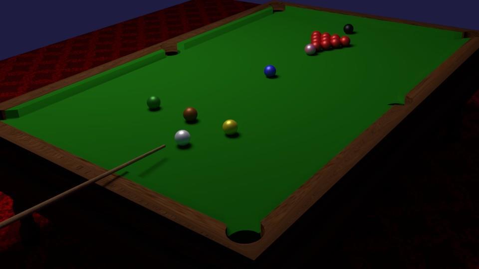Slika 32. Konačna iscrtana scena za demonstraciju trećeg Newtonovog zakona sa uobičajenim rasporedom kuglica za Snooker (gore) i rasporedom kuglica za animaciju (dolje) 3.3.3.2. Animacija 3.3.3.2.1.